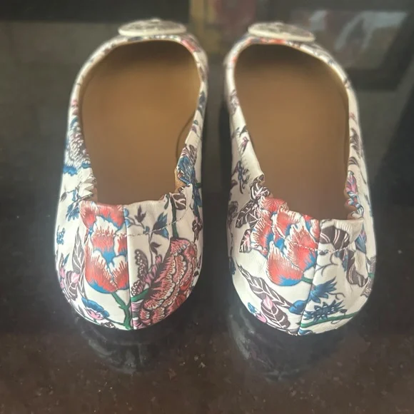 Tory Burch Minnie  Floral Travel Ballet Flats - Picture 6 of 8